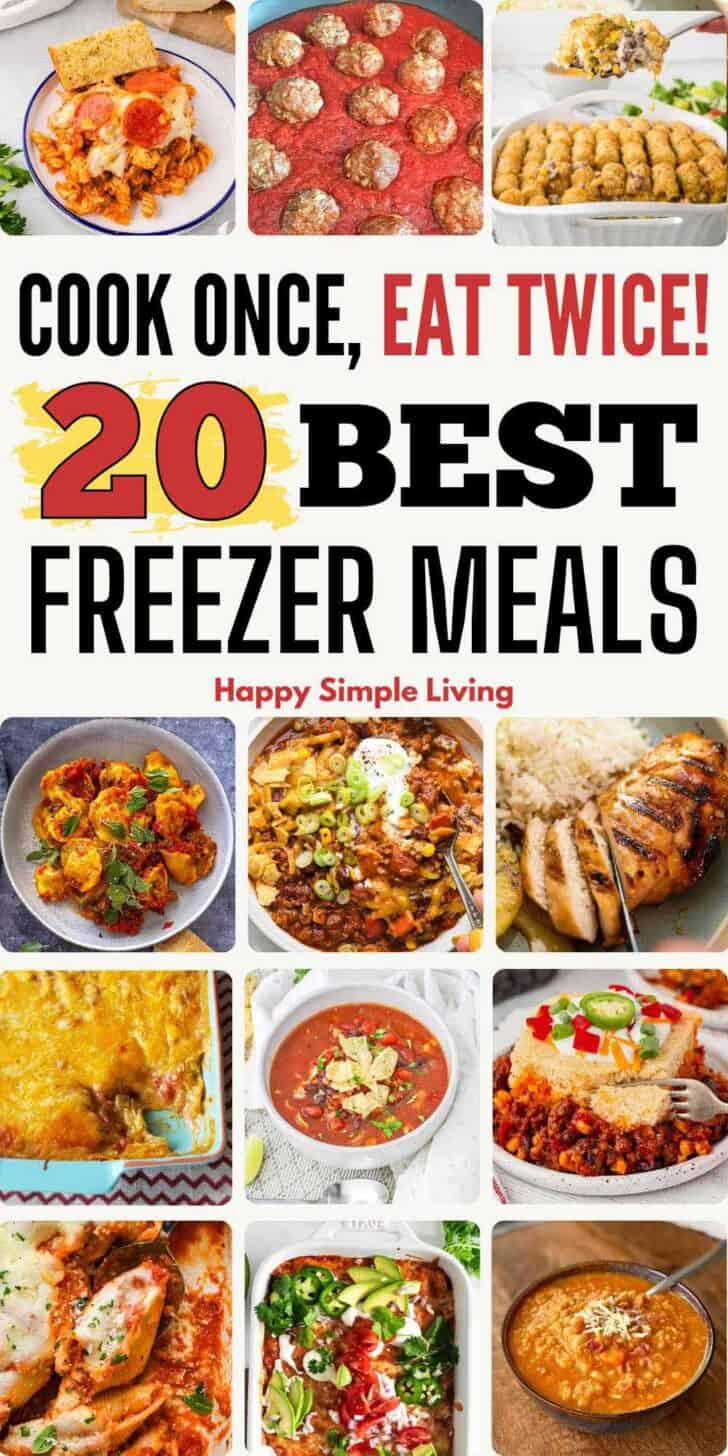 A dozen prepared meals that freeze easily.