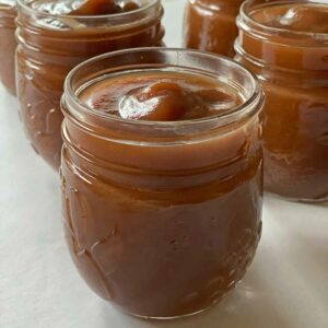 Finished no peel apple butter just poured into jars and cooling.