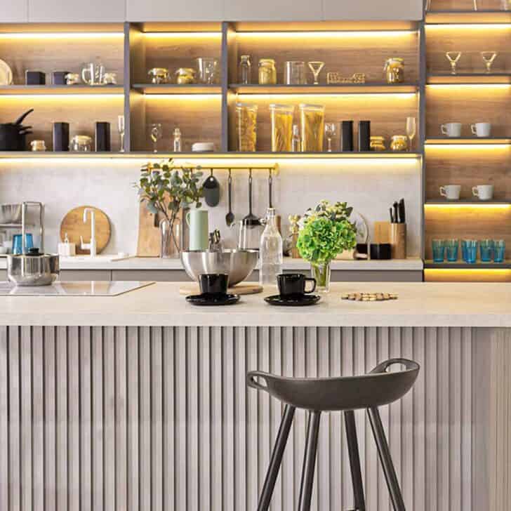 A clean, organized kitchen.